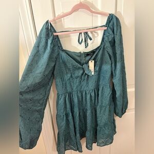 NWT Trixxi Teal Long Sleeve Mini Dress